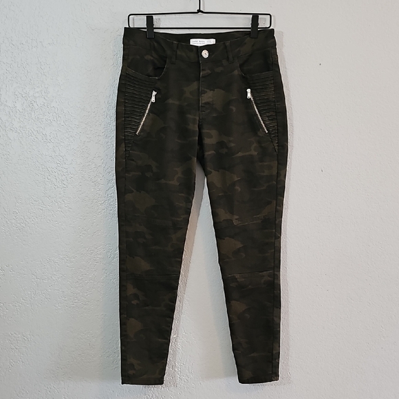 Zara Denim - Zara Basic Z1975 Denim Camo Moto Skinny Jeans Womens Size 10